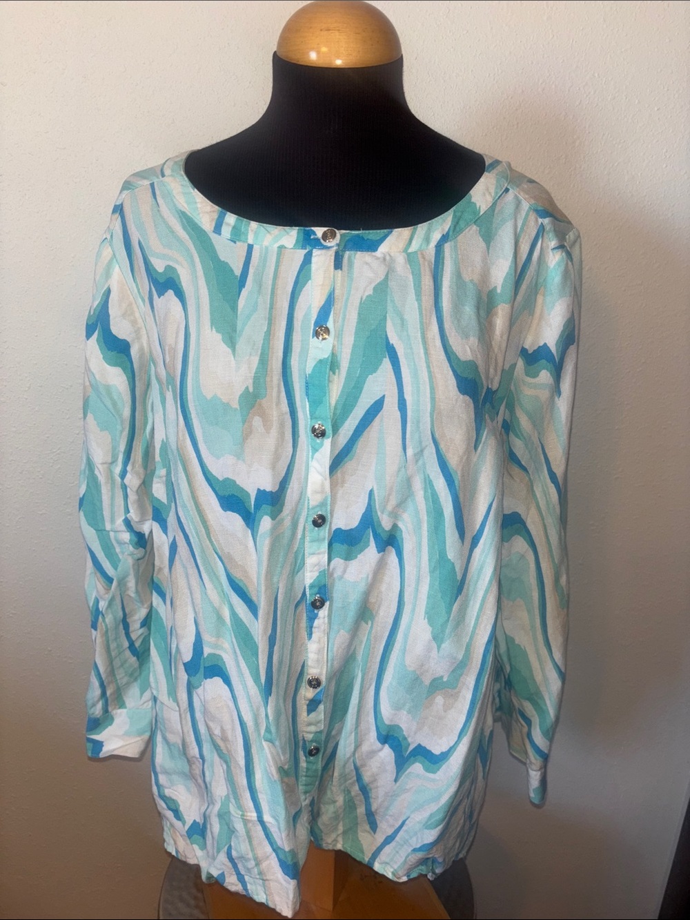 JM Collection Linen/Viscose Blend Blouse size 2X